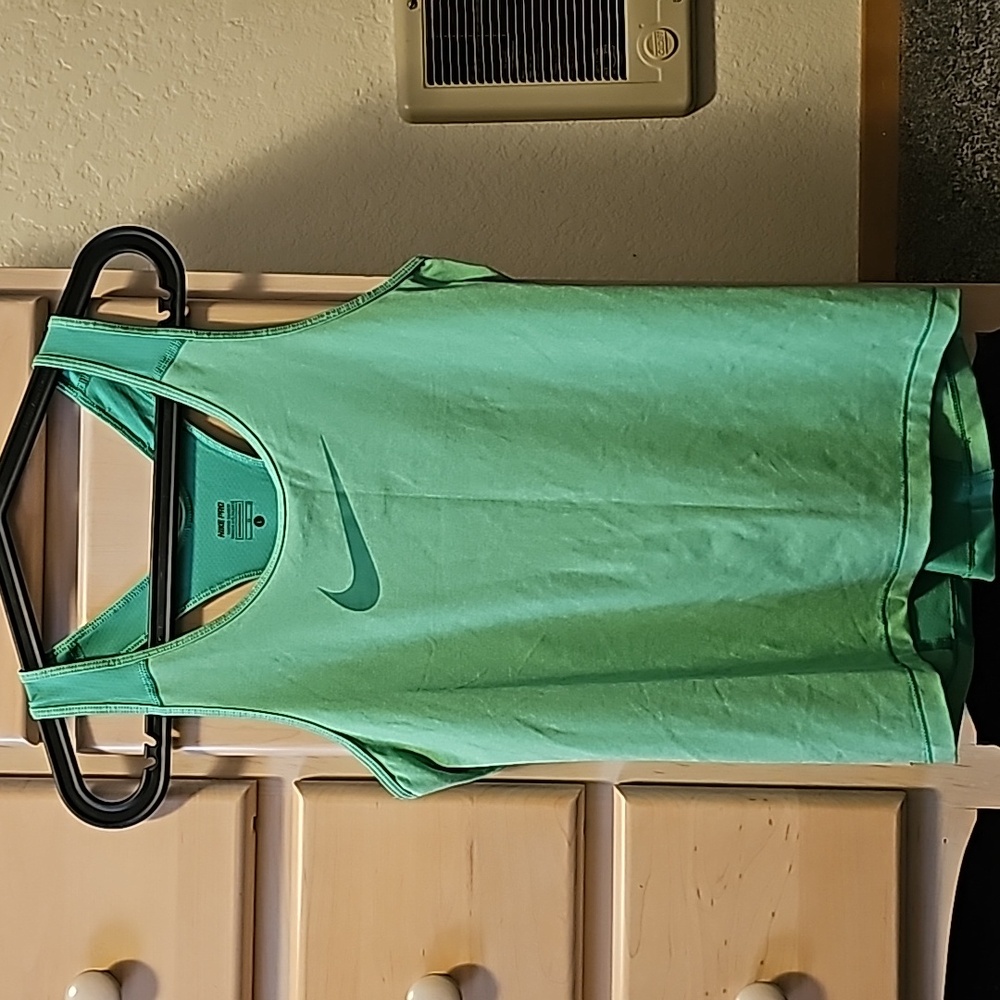 Green Nike Pro Tank Top